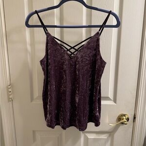American Eagle Outfitters Velvet Purple Cami Top